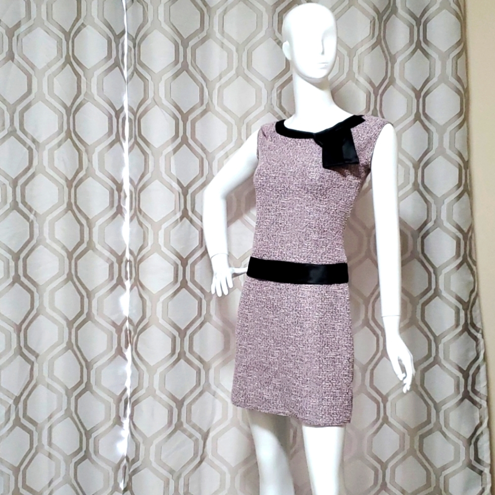 60's inspired boucle dress with satin bow